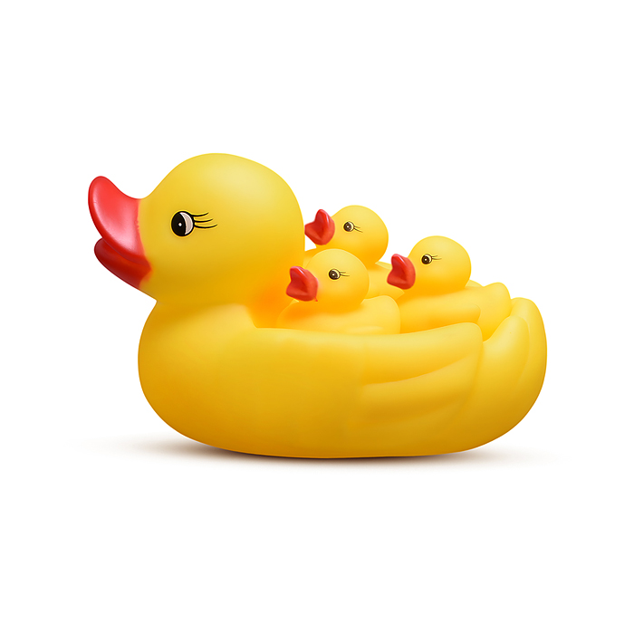 Набор игрушек для купания Y0116 "Утка и утята" в пакете