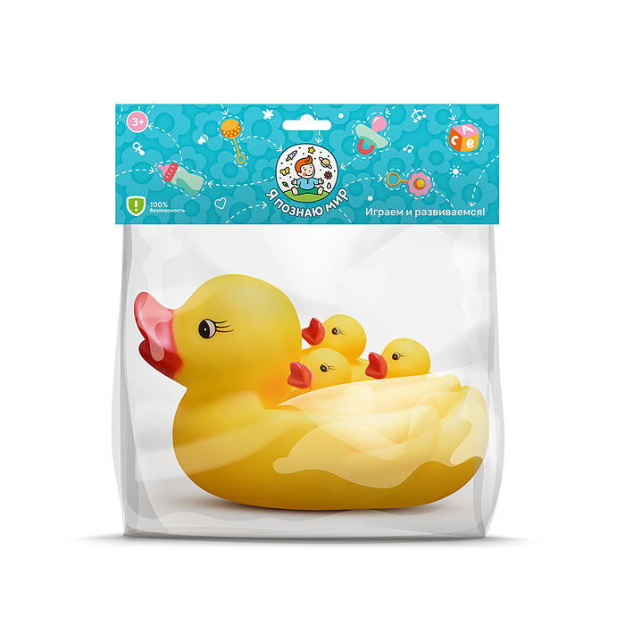 Набор игрушек для купания Y0116 "Утка и утята" в пакете