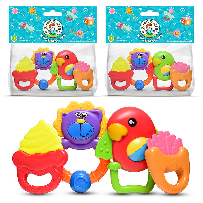 Набор погремушек Y0048 "Друзья" в пакете