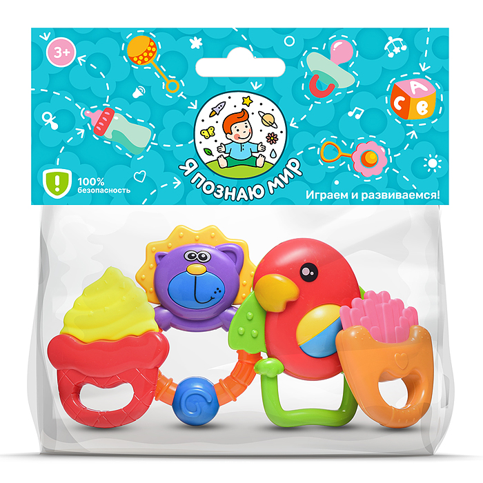 Фото к товару Набор погремушек Y0048 "Друзья" в пакете Набор погремушек Y0048 "Друзья" в пакете