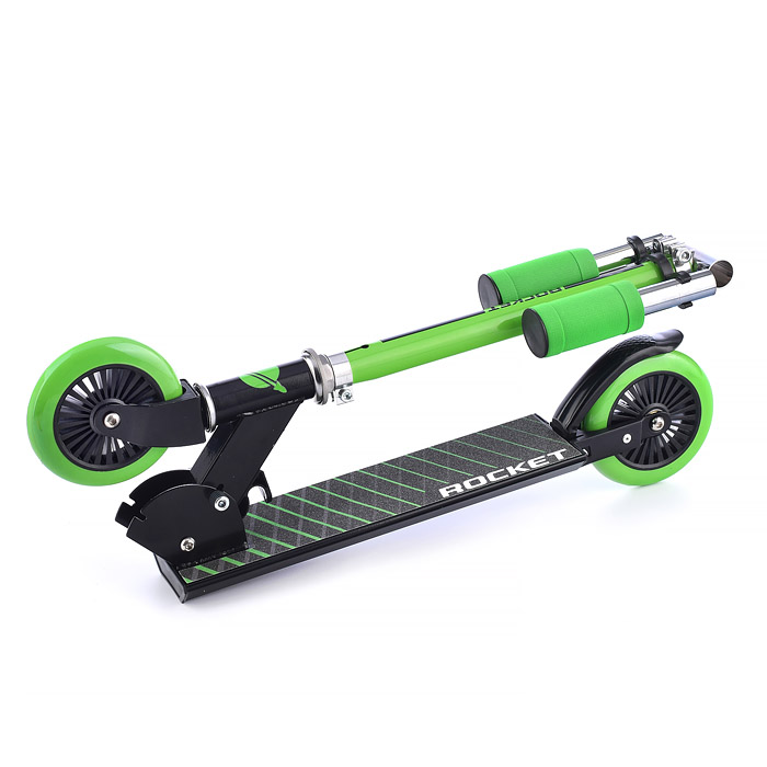 Фото к товару Самокат 2-х колесный ROCKET,колеса PU/ 125 мм,ABEC 7, зеленый Самокат 2-х колесный ROCKET,колеса PU/ 125 мм,ABEC 7, зеленый