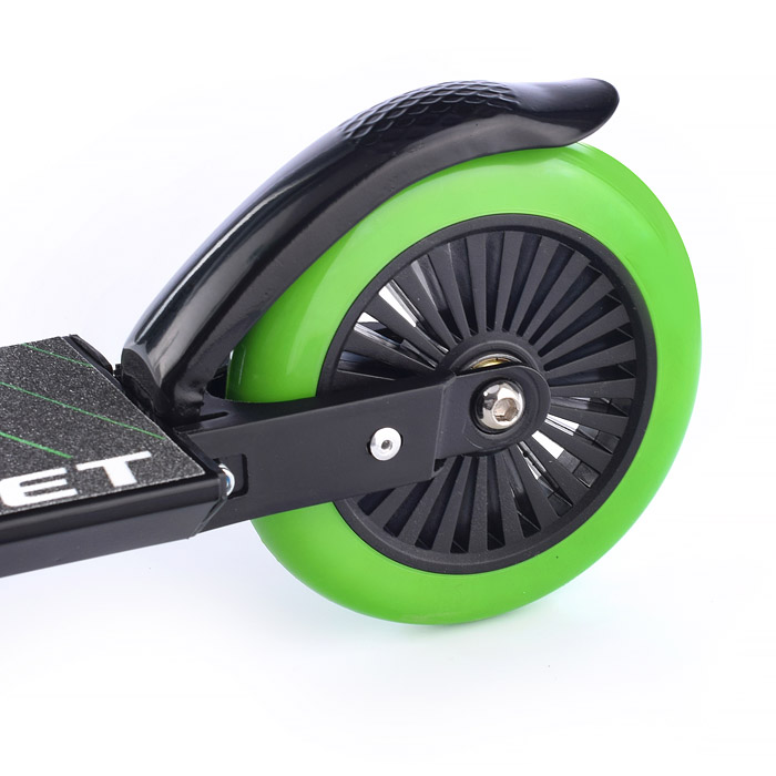 Фото к товару Самокат 2-х колесный ROCKET,колеса PU/ 125 мм,ABEC 7, зеленый Самокат 2-х колесный ROCKET,колеса PU/ 125 мм,ABEC 7, зеленый