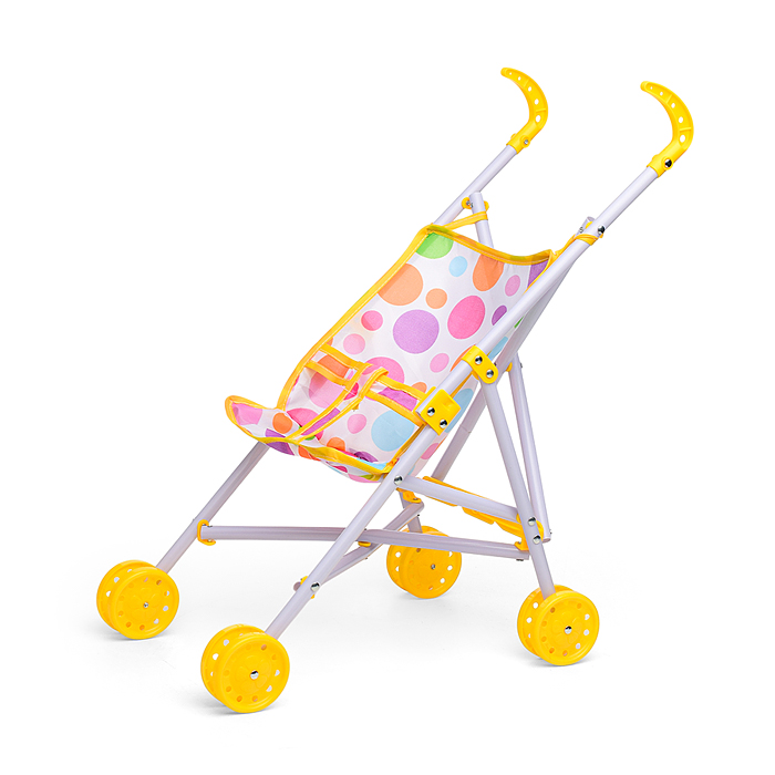 Фото к товару Коляска кукольная CS7878S (трость, складная, цвет жёлтый, с принтом) в пакете Коляска кукольная CS7878S (трость, складная, цвет жёлтый, с принтом) в пакете