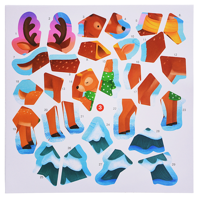 Аппликация наклейками по номерам. Мишки. Лисички. Олени