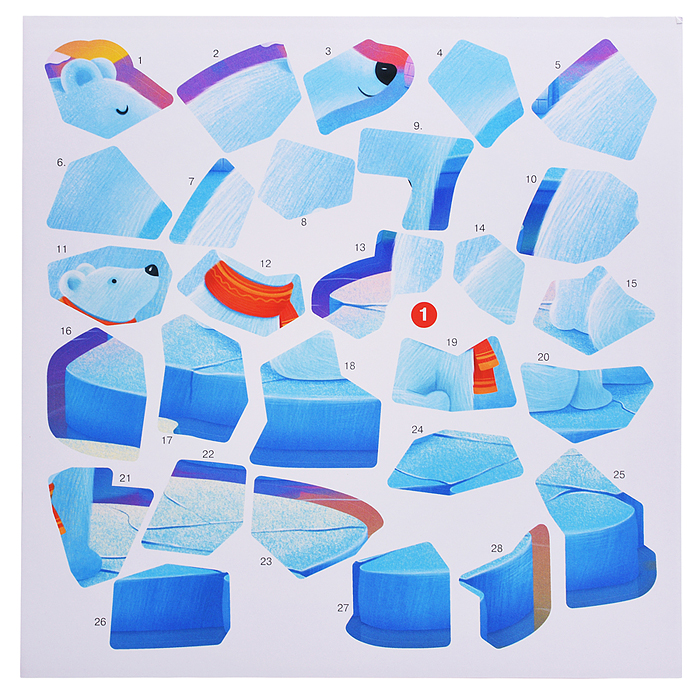 Аппликация наклейками по номерам. Мишки. Лисички. Олени