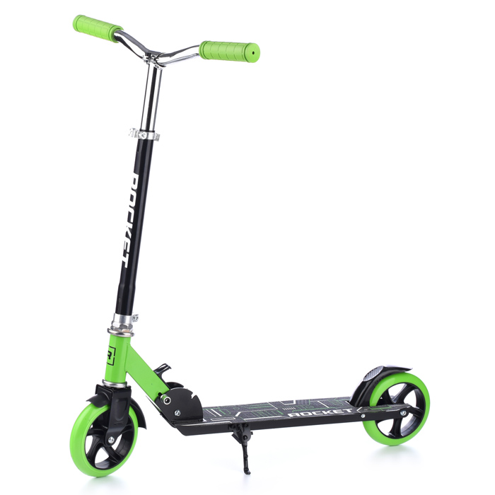 Фото к товару Самокат 2-х колесный ROCKET,колеса PU/ 145 мм,ABEC 7, зеленый Самокат 2-х колесный ROCKET,колеса PU/ 145 мм,ABEC 7, зеленый