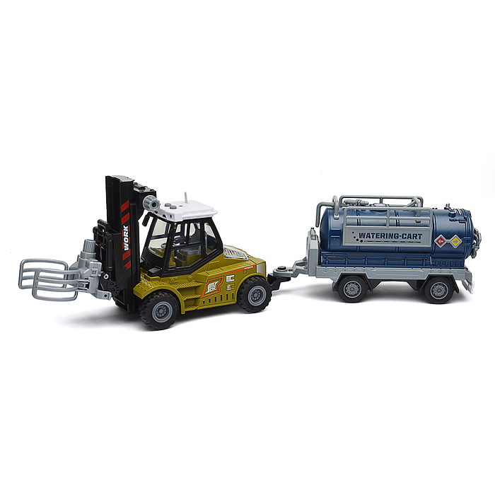 Машина KLX900-57 "Вилочный погрузчик" с автоцистерной (свет, звук) в коробке 