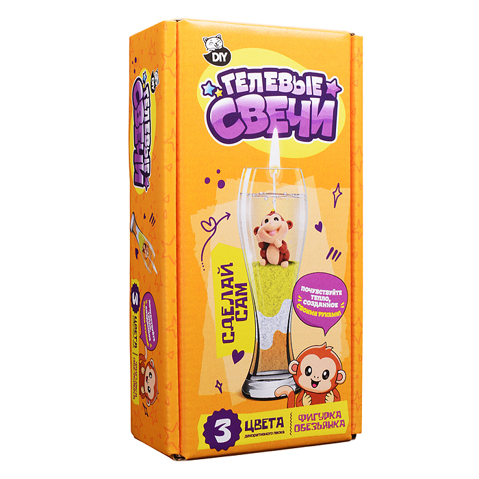 Гелевые свечи "Обезьянка" серия "Юный парфюмер" Гелевые свечи "Обезьянка" серия "Юный парфюмер"