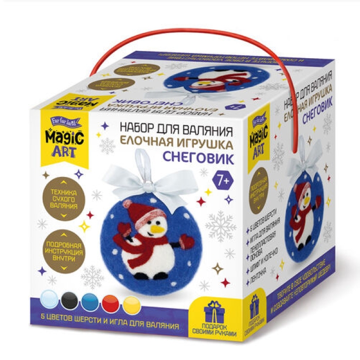 Набор для валяния. Елочная игрушка "Снеговик" Набор для валяния. Елочная игрушка "Снеговик"