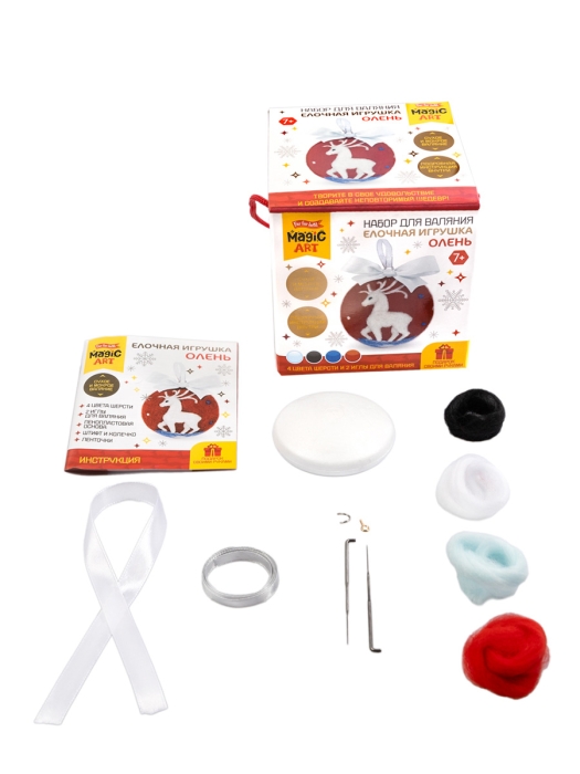 Фото к товару Набор для валяния. Елочная игрушка "Снеговик" Набор для валяния. Елочная игрушка "Снеговик"