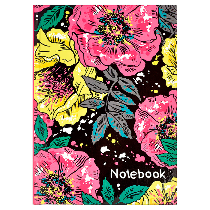 Записная книжка 80л. А6 "Яркие бутоны" 120х170 мм, 80 л., твёрдый переплёт, полноцветн