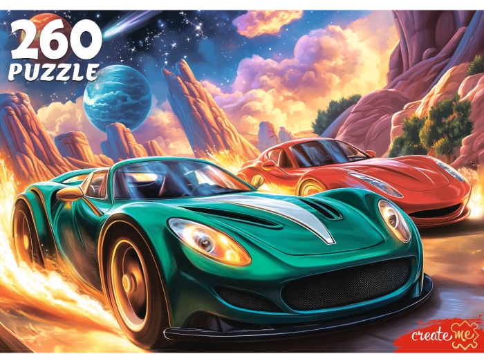 Пазлы 260 "Крутые машине в космосе"