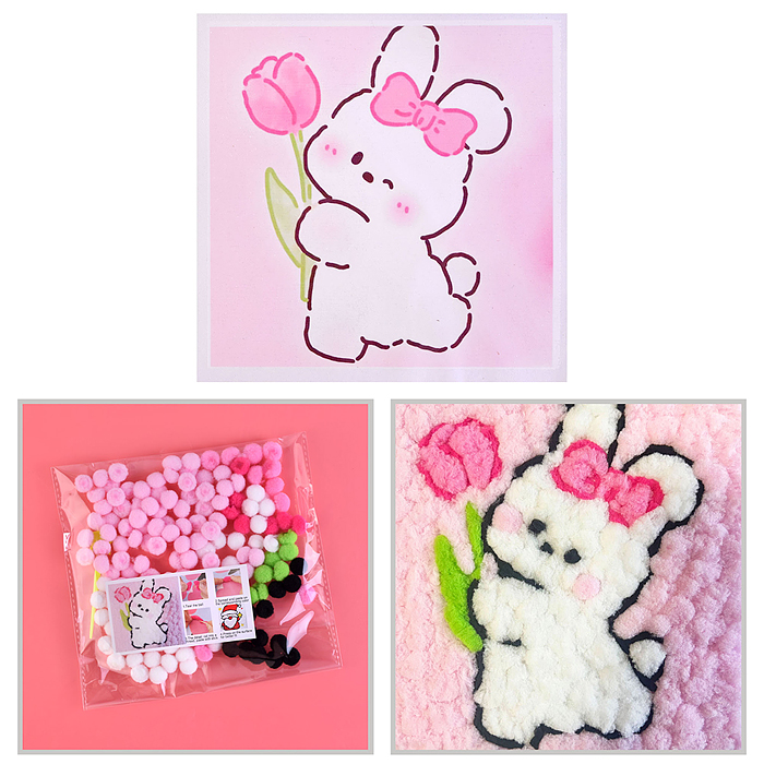 Набор творческая мастерская 00-6796 "Зайка с тюльпаном" 22*22 см