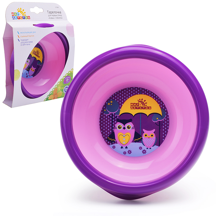 Тарелочка детская для первых блюд "Совы и Еноты", ассорти, Тарелочка детская для первых блюд "Совы и Еноты", ассорти,