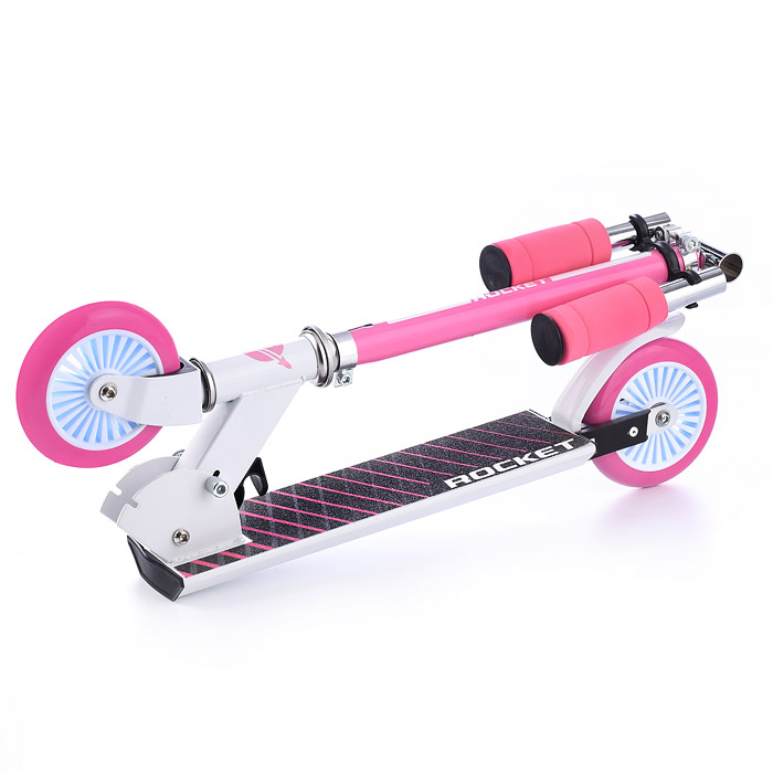 Фото к товару Самокат 2-х колесный ROCKET,колеса PU/ 125 мм,ABEC 7, розовый Самокат 2-х колесный ROCKET,колеса PU/ 125 мм,ABEC 7, розовый