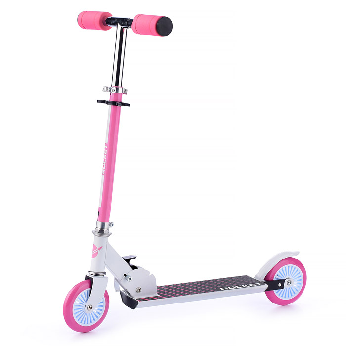 Фото к товару Самокат 2-х колесный ROCKET,колеса PU/ 125 мм,ABEC 7, розовый Самокат 2-х колесный ROCKET,колеса PU/ 125 мм,ABEC 7, розовый