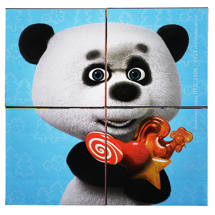 Кубики 4шт "Маша и Медведь" (Анимаккорд)