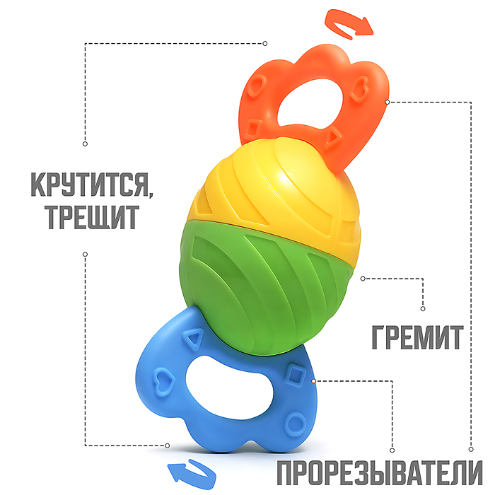 Фото к товару Набор погремушек Y0108 "Забавные зверята" в пакете Набор погремушек Y0108 "Забавные зверята" в пакете