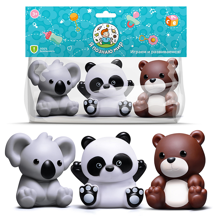 Набор игрушек для купания Y0126 "Пандочка, мишка и коала" в пакете Набор игрушек для купания Y0126 "Пандочка, мишка и коала" в пакете