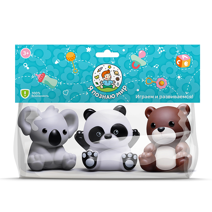 Фото к товару Набор игрушек для купания Y0126 "Пандочка, мишка и коала" в пакете Набор игрушек для купания Y0126 "Пандочка, мишка и коала" в пакете