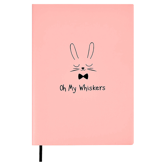 Записная книжка 56л. А6+ "Зайка" 135x188 мм, мягкий переплёт, ниткошвейный, шелког