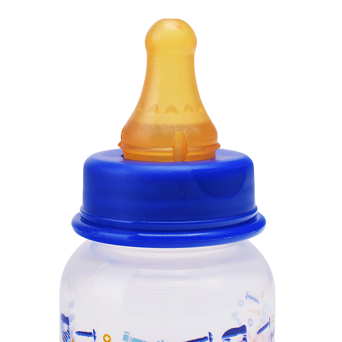 Бутылочка прямая с латексной соской "Профессии" без ручек 125 мл