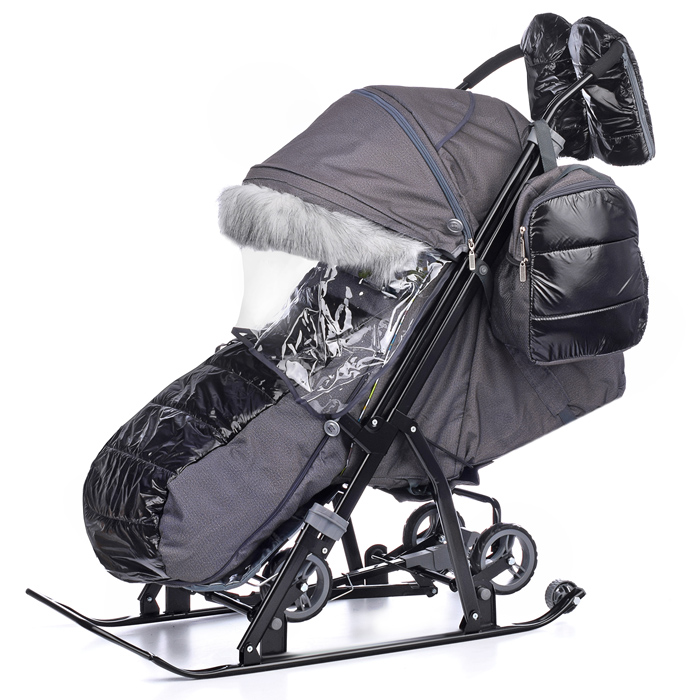 Санки-коляска "NOVA" (серебро) Санки-коляска "NOVA" (серебро)