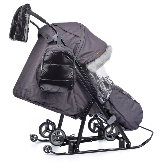 Санки-коляска "NOVA" (серебро)