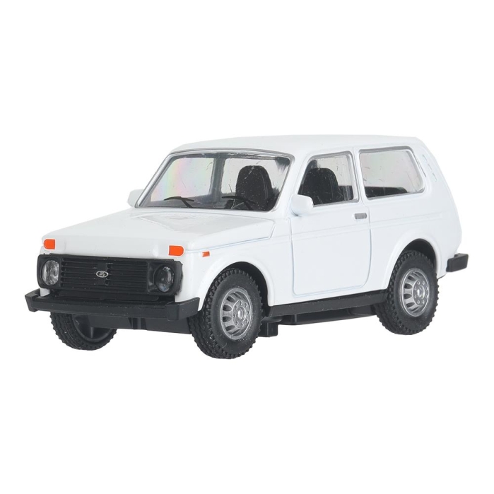 Машина металл LADA 4x4 длина 10 см. (белый) инерц.