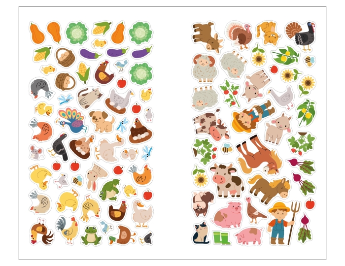 Веселые наклейки. В деревне