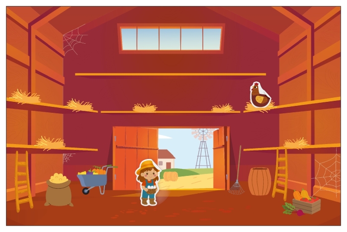 Веселые наклейки. В деревне