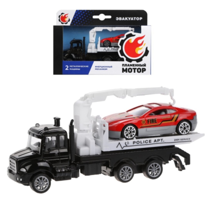 Эвакуатор инерц., металлическая кабина, металлическая мини машина, черная Эвакуатор инерц., металлическая кабина, металлическая мини машина, черная