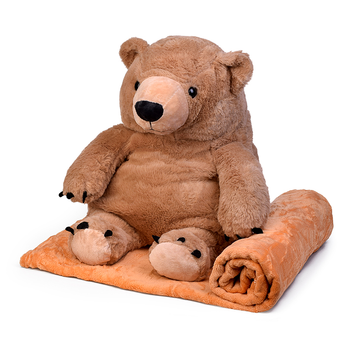 Мягкая игрушка "Медведь" М1560 с пледом (110х150) 