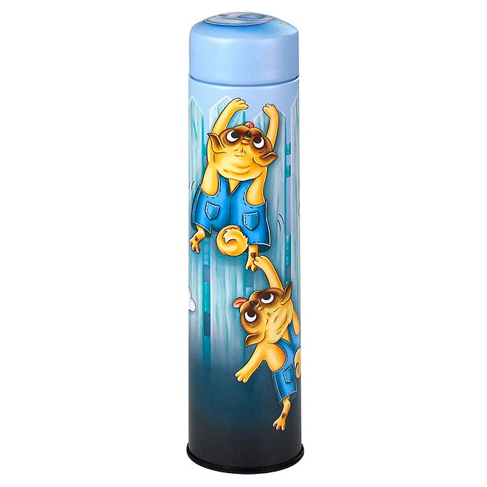 Пенал школьный "Мопсы на заборе" без наполнения, 19,5x4,7x4,7 см, металл, полноцв. печать