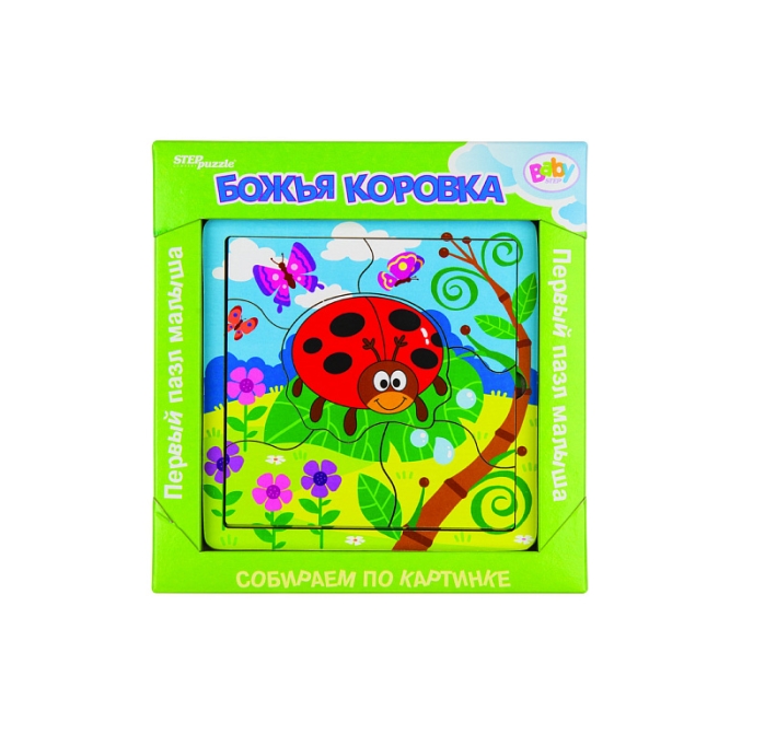 Игра из дерева "Божья коровка" (собираем по картинке) (Baby Step)