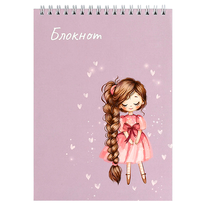 Блокнот А5, 60 л, "Девочка с косой" Блокнот А5, 60 л, "Девочка с косой"