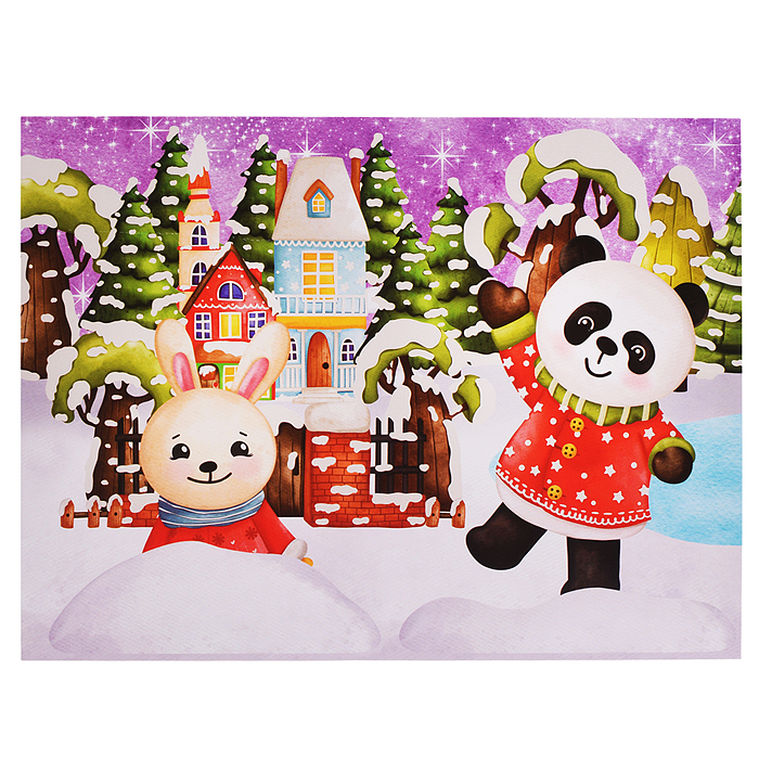 3Д аппликация. Зверята зимой