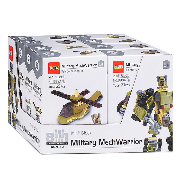 Конструктор 998A "Военный робот" в коробке Конструктор 998A "Военный робот" в коробке