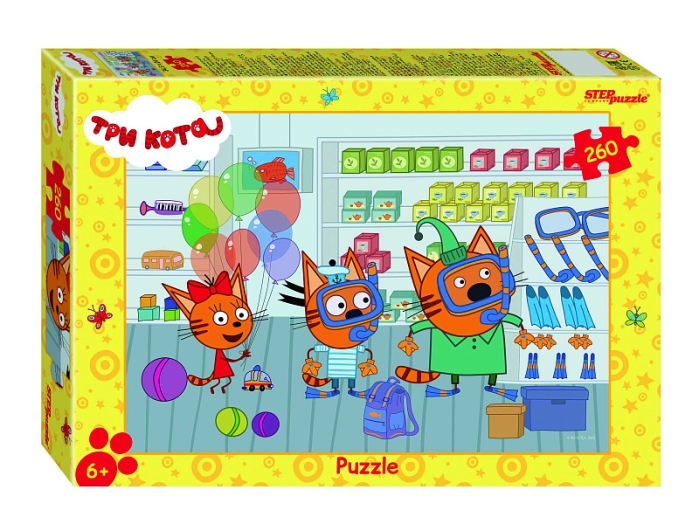 Пазлы 260 "Три кота. Новые истории" (АО "СТС")
