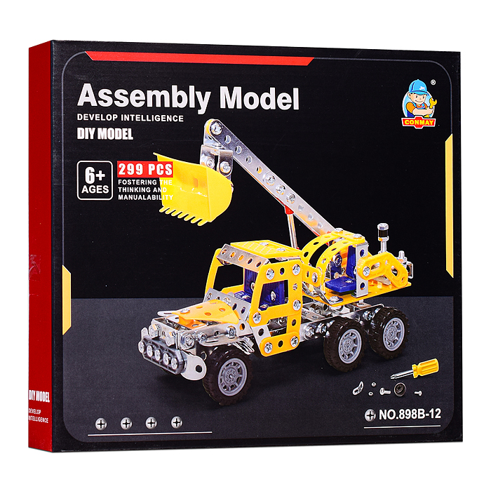 Фото к товару Конструктор 898B-12 металлический "Грузовик" с ковшом (299 дет.) в коробке Конструктор 898B-12 металлический "Грузовик" с ковшом (299 дет.) в коробке