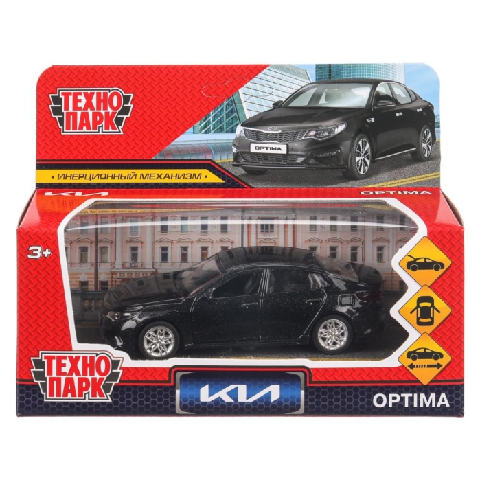 Машина металл KIA OPTIMA длина 12 см, двери, багаж, инерц, черный, в коробке Машина металл KIA OPTIMA длина 12 см, двери, багаж, инерц, черный, в коробке