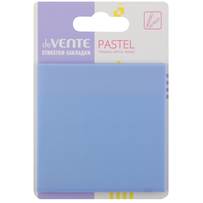 Самоклеящиеся этикетки-закладки "Pastel" пластиковые прозрачные, 76x76 мм, сиреневые