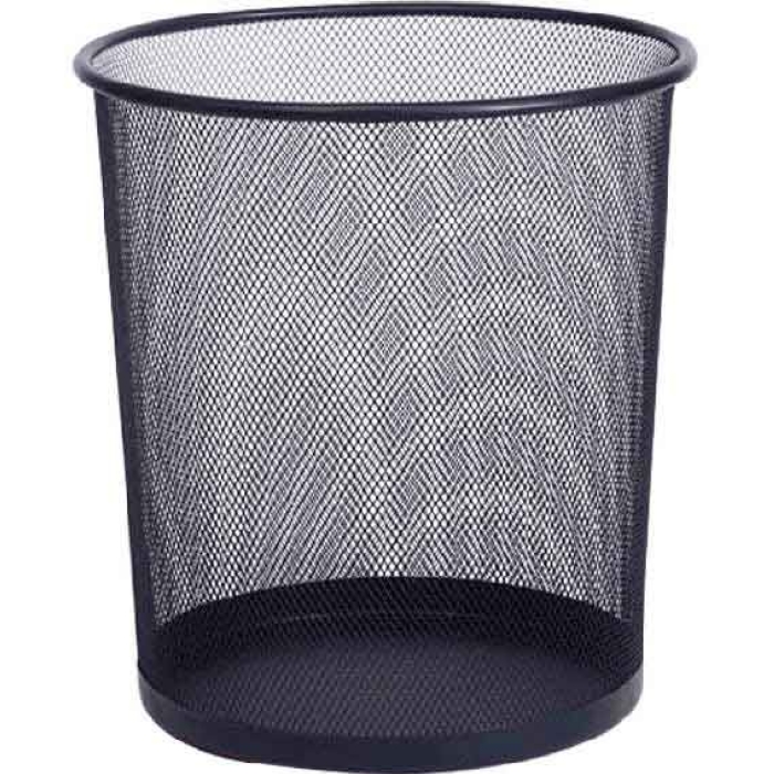 Корзина для бумаг 21,8x26x28 см (12,5 л), круглая, сетчатая металлическая, черная