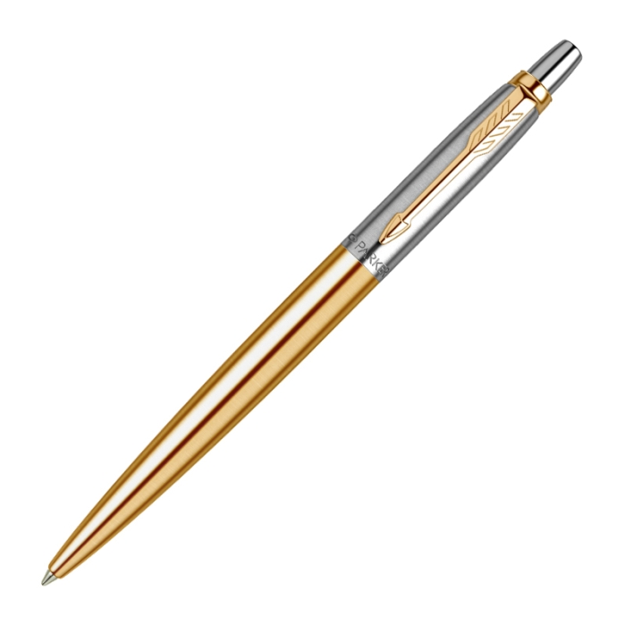 Ручка шариковая "Jotter Gold/Stainless Steel GT", синяя, 1,0мм, кноп., подарочная упаковка