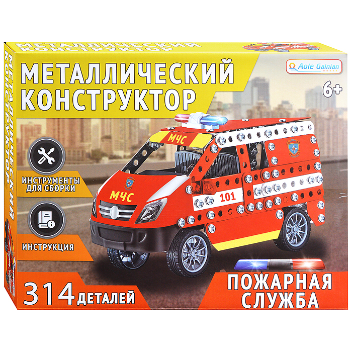 Конструктор металлический E8804 "МЧС" (314 дет.) в коробке