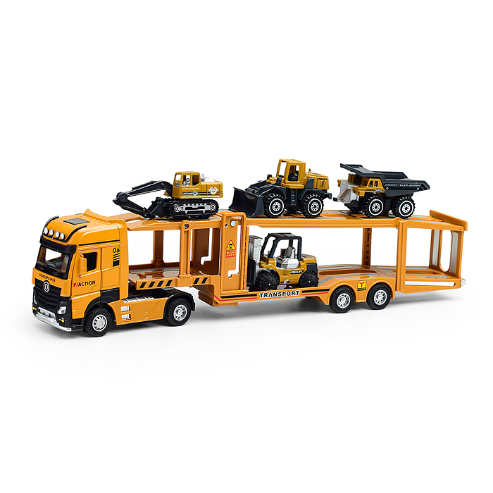Автовоз 8652B со строительными машинами, в коробке