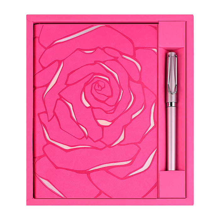 Ежедневник недатированный+ручка шариковая Escalada, А5, 120 л., Виннер розовый