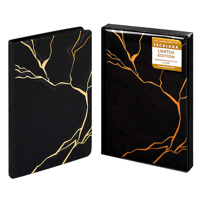 Ежедневник недатированный Escalada, А5, 120 л., Софт-тач черный 