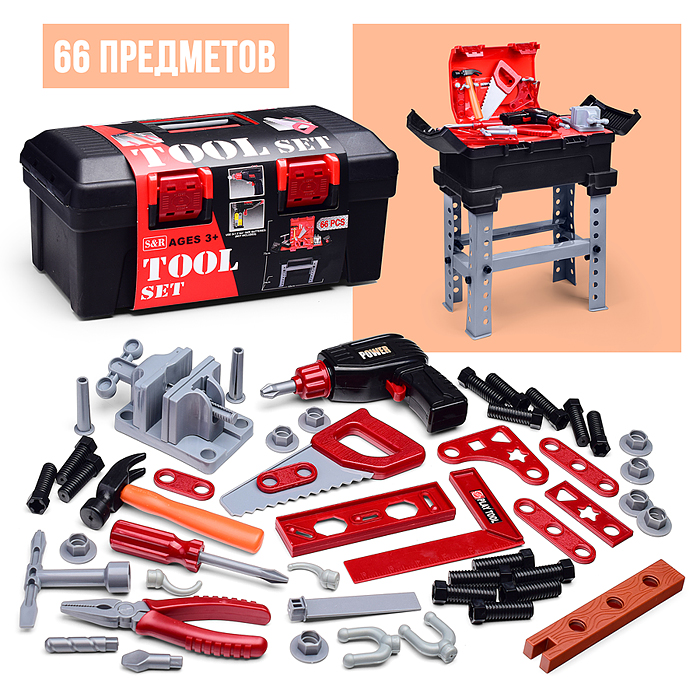 Набор интсрументов T1803B "Юный строитель" в коробке