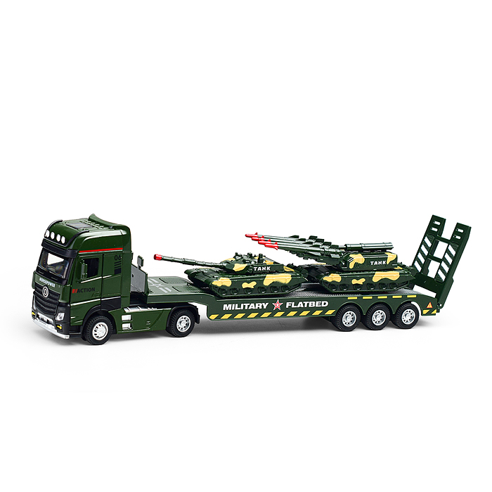 Автовоз 8615B "Военный" с танками, в коробке